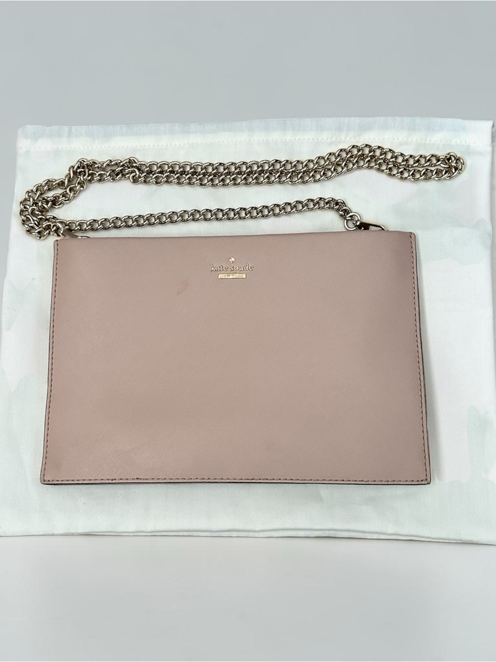 kate spade Blush Pink Leather Crossbody with Gold Chain